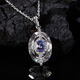 Lie Rui's new design S925 sterling silver inlaid with natural tanzanite white crystal color treasure necklace women's high-end pendant necklace necklace