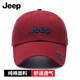 JEEP Hat Men's Baseball Cap Four Seasons Trendy Versatile Peaked Cap Sun Protection Sun Hat Hat Men's and Women's Sun Hat Burgundy