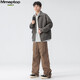 MMOPTOP American cotton retro lapel work jacket autumn and winter men's versatile functional jacket MJK03 dark gray L