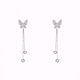 Guanpuge Fat Donglai quality pt950 platinum ear wire PT950 butterfly tassel earrings women's new earrings niche platinum light full diamond butterfly tassel earrings