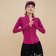 ANNERUN Sports Jacket Women's Outerwear Long Sleeve Fitness Wear Zipper Stand Collar Pilates Yoga Wear Running Cycling Training Top Rose Red XL