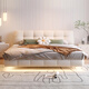Disney Suspended Bed Cream Cat Fleece Tissu 1,8m 2m lit double yunduo Puff Simple Master lit 671 # lit + matelas en cachemire 1.5 * 2,0m [15 cm de lit en bois en acier]