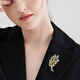 Lao Fengxiang high-end brooch for women, exquisite corsage pin, luxury wedding anniversary gift for girlfriend and wife's birthday, light luxury * wheat ear brooch - brand gift box