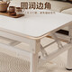 Xing'ao Shengtang foldable tea table for living room, small apartment, non-solid wood small table, simple tea table for bedroom study, white frame, white surface, single layer 100*50*55 single table
