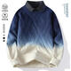 
Dragon Peach Gradient Color Sweater Men's Autumn and Winter Trendy Brand Plus Fleece Thickened Sweater Lazy Style Fake Two-piece Shirt Collar M6625 Black [Round Collar] [115-130Jin[Jin equals 0.5 kg]] XL