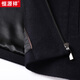 Hengyuanxiang wool double-sided denim coat windbreaker with cashmere woolen jacket lapel coat Navy blue 170/88A