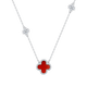 LAOLATU four-leaf clover platinum necklace for women PT950 platinum 2025 new Chinese Valentine's Day gift for girlfriend and wife PT950 platinum four-leaf clover set chain red agate