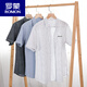 
ROMON men's striped shirt short sleeve loose summer thin Japanese casual versatile cotton shirt summer clothes 9721 black M 100Jin [Jin equals 0.5 kg]