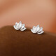 Jiuweiya S999 Pure Silver Earrings Women's Lotus Earrings High-end National Trendy Design Lotus Earrings for Ear Hole Earrings S999 Pure Silver Lotus Earrings Gift Box