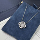 Fujiu HW necklace Harrywinston Harry Winston loop four-leaf clover platinum stone large and small pendant real gold and diamond cabinet special edition