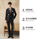 Guillomont light seersucker business casual commuter suit men's suit spring and summer thin champagne suit jacket floral blue top + pants 48