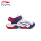 Li Ning children's shoes, children's sandals, boys and older children's summer new style Baotou soft bottom mesh breathable beach sandals standard white/picture blue 44-3 36