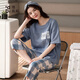 Fat Donglai 2025 new pajamas for women summer pure cotton short-sleeved two-piece summer striped home clothes YZT9854 L women's recommended 100120Jin Jin equals 0.5 kg