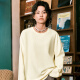 Miniso (MINISO) heavy long-sleeved T-shirt men's spring and autumn texture waffle teen casual trend base shirt Palm green L