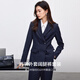 Shandubila Anti-wrinkle Professional Suit Suit Women's Spring and Autumn Formal Small Suit Jacket Wide-Leg Pants Two-piece Set Navy Blue XL