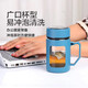 
Glass water cup business cup large capacity men and women with lid brew tea cup household tea partition handle cup business handle cup black 500ml 1 piece