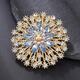WOUG elegant lady snowflake brooch alloy inlaid glass rhinestone pin clothing fixed acrylic snowflake
