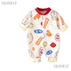 SKONWAT baby onesies plus velvet newborn clothes for men and women, autumn outing clothes for children, spring and autumn children's one-piece pajamas Y3121 mist blue 90cm