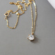 DYN Korea imported pure 14K gold small pendant sparkling zircon simple pendant necklace matching clavicle chain for women separate pendant without chain pure 14K gold