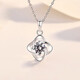 Saturday blessing 950 platinum four-leaf clover necklace girls clavicle chain moissanite diamond pendant birthday 520 gift suitable for 20 gifts