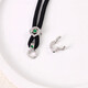 POP-plated 18k gold inlaid zircon pendant lanyard braided black rope double safety buckle versatile personalized accessories universal buckle black rope necklace