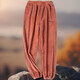 Coral Velvet Fairy Korean Style Warm Home Nine-Point Pants Thickened Casual Loose Outerwear Winter Pajamas for Women Khaki One Size (80-150Jin Jin is equal to 0.5kg) No pockets