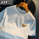 JEEP SPIRIT Jeep White T-shirt Men's Summer New Trendy Printed T-shirt American Light Luxury Xinjiang Cotton Comfortable Short Sleeve T-Sleeve T-White [JSW9906 White] XL Suitable for 124-140Jin [Jin equals 0.5 kg]