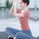 Shuangxiu Beautiful Yoga Wear Top for Women 2025 New High-Looking Pilates Training Sports Fitness Short-Sleeved Suit Spring and Summer Rose Pink Top + Gray Blue Pants Suit XL (120-135)