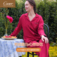 Caser Caesar Caser pour femmes à fourrure à fourrure à fourrure à fourrure à fourrure à fourrure à fourrure et à l'automne Hiver Cashmere Protein Lapon à manches longues pyjamas BI51-3886 VELVET RED XL 165