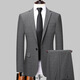 SUSTYLE luxury high-end brand men's high-end suit suit men's new business professional formal suit dress gray gift box XL 175