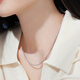 Lukfook Jewelry platinum 950 Cheng Yi same style platinum necklace plain chain clavicle chain price L19TBPN0034 10.28 grams (including labor cost 1635 yuan)