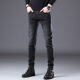 Jeep Spirit Genuino Jeep Jeans High-End Jeans Men 2025 Summer delgada Fina delgada Pantalones casuales elásticos Men 1048 Negro Tamaño regular 38 Circunción de cintura 2 pies 9 adecuado para alrededor de 182-195Jin [Jin iguala 0.5 kg]