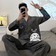 猫人男士睡衣长袖长裤春秋季青少年男生卡通学生加肥加大码家居服 9923男款 2XL 标准(高180\180斤)