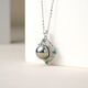 Tahiti 11-12mm black pearl pendant necklace S925 silver hollow bead edge seawater pearl pendant B grade/black bead pendant 11-12mm