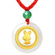 Chi Pan Pure Gold Hetian Jade Twelve Zodiac Pendant Gold Inlaid Jade Men and Women Peace Buckle Necklace Children's One Year Old Animal Year Gift Chenlong + Random Lanyard Gift Box + Certificate