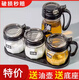 KSHK seasoning jar combination set seasoning box home kitchen seasoning jar salt jar seasoning bottle jar MSG seasoning bottle oil pot bright black - 3 spice boxes free 1 oil pot + base