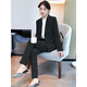 Small suit suit for women new style women's black formal temperament work clothes hotel manager work clothes suit black suit + pants 2XL about 115-124 Jin Jin equals 0.5 kg to wear
