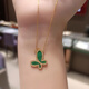 Changju Butterfly Necklace Women's 18K Gold Clavicle Chain Full of Diamonds White Mother-of-Pearl Pendant Malachite 17916 Jewelry Butterfly Green - Full of Diamonds
