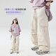
Pitt Pitt girls' labor pants for children's summer 2025 new quick-drying wide-leg sports summer girls' thin ice silk pants 15261 light khaki 120 cm