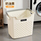 New dirty clothes basket, dirty clothes storage basket, bathroom laundry storage bucket, household dormitory clothes dirty clothes basket, bath basket, cream yellow, thickened model, small basket, ordinary model