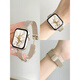 FJU适用苹果手表表带apple watch ultra2磁吸iwatch s10新款s9金属series10原装s8高级感s7女款s6腕带 麦穗磁吸扣星光色 适用iWatch 12342mm表带