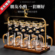 Sailotou Light Luxury Crystal Glass White Cup Set Household Chinese-style Small Cup Two-Two Points Utensil Gold Foil Style 10 Pots 10 Cups Set + Golden Deer Cup