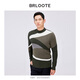 Barut Tasmanian wool top men's multi-color stitching men's half turtleneck warm sweater olive green L 175/96A(50)