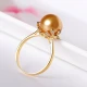 Yuansheng Jewelry Nanyang Gold Bead Ring Fashion Women's Seawater Pearl Ring Gift for Wife Golden Pearl 10-11mm Take a Note Ring Number
