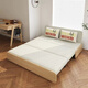Mingfan sofa bed dual-purpose retractable bed multi-functional folding bed small apartment living room bedroom dual-purpose solid wood bed pull-out bed Khaki natural breathable fabric imported from Germany 150CM environmental protection ridge coconut palm mat