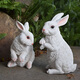 Chaosihui Outdoor Simulated Rabbit Animal Ornaments Lawn Garden Landscape Sculptures Villa Garden Courtyard Decorations Large Pair 32513-5+6