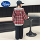 Disney Girls 'Jacke Frühlings- und Herbststil 2025 Neue modische Kinder doppelseitige Herbstkleidung modische Street Girl Plaid Sweatshirt 7027 Blau blau Plaid Doppelsieitiger Mantel 150 cm