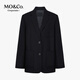 MO&Co. C+ Series Spring Suit with Sheep Wool Intellectual College Style Shoulder Pads MBE1BLA023 Navy Blue S 160