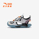 Anta children's sandals men's children's shoes 2025 summer new product Baotou breathable children's sports shoes tracing the stream beach shoes [men's style] gray/mud lime/purple 9906H-1 31