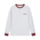 Champion champion long-sleeved T-shirt men's 2025 spring new color-blocked Henry collar bottoming shirt pure cotton top women's twist gray L